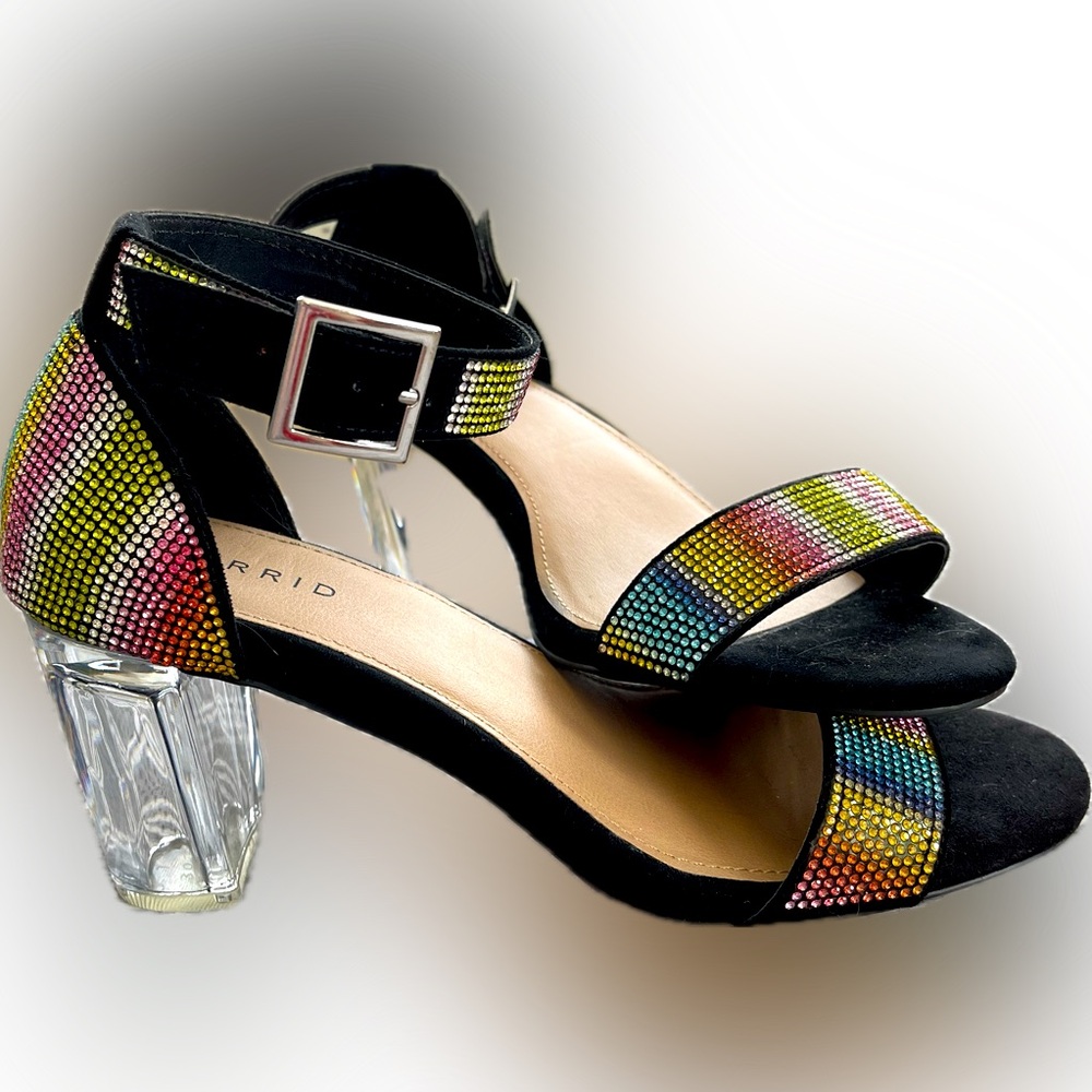 TORRID PRIDE Rhinestone Block Heels - Rainbow Heels - Glitter Heels - 9WW